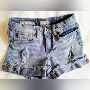 Lucky Brand Girls Light Blue Distressed Jean Shorts